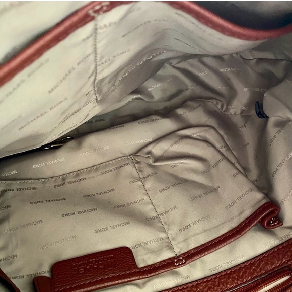 Michael Kors Red Hobo Bag with Gold Accents - Picture 9 of 9